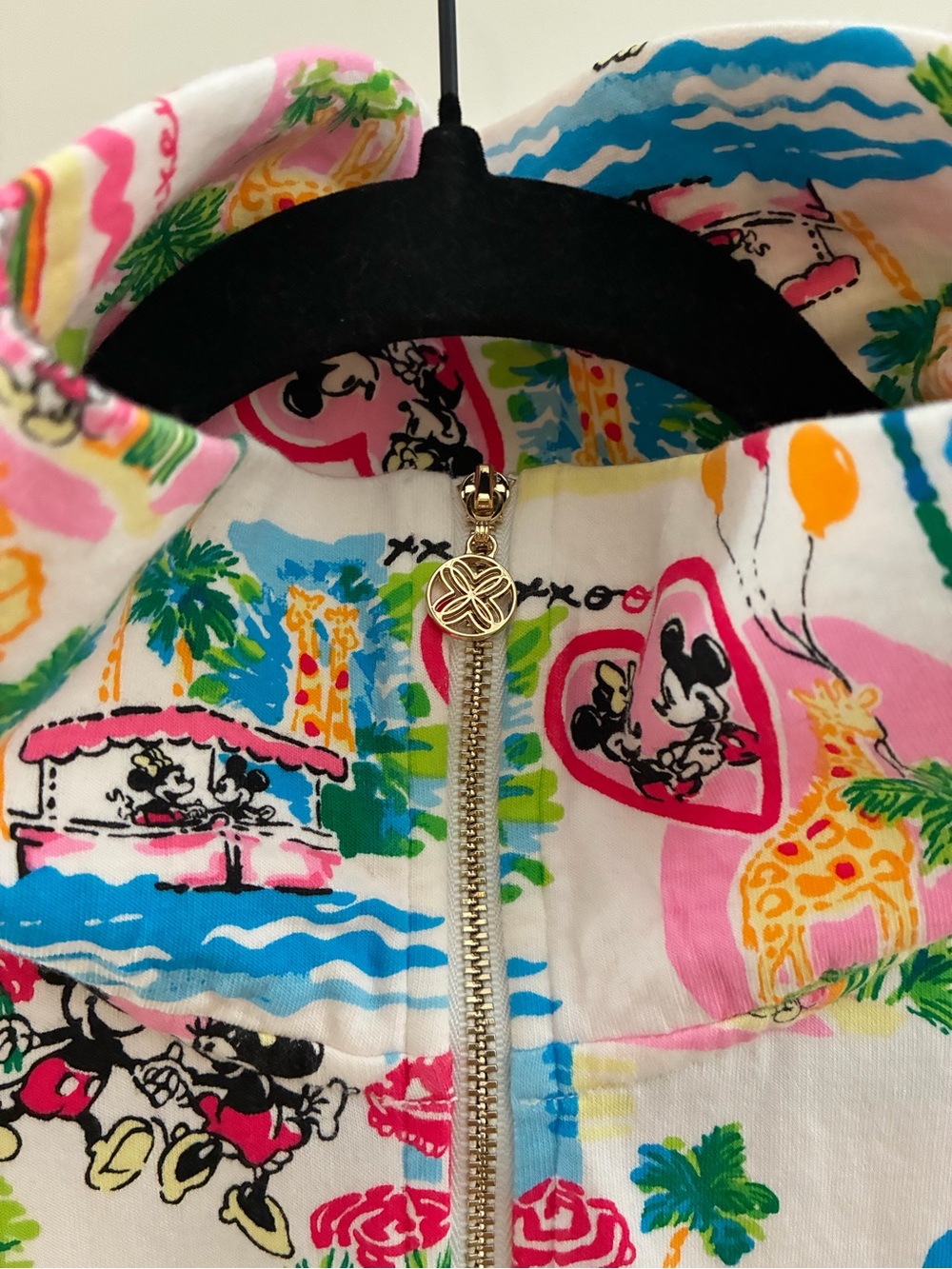 Disney x Lilly Pulitzer Colorful Tropical Half-Zip Pullover Popover Large EUC - Picture 11 of 13